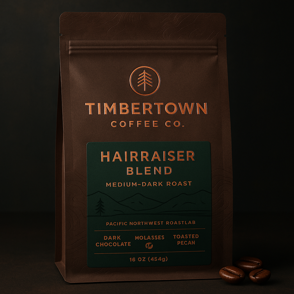 Artisan specialty coffee packaging design idea for TimberTow