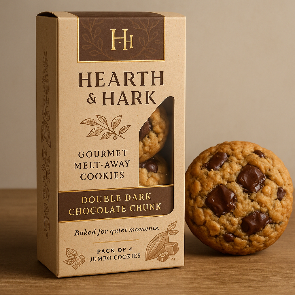 Elegant packaging cookies ideas concept for Hearth&Hark Gour