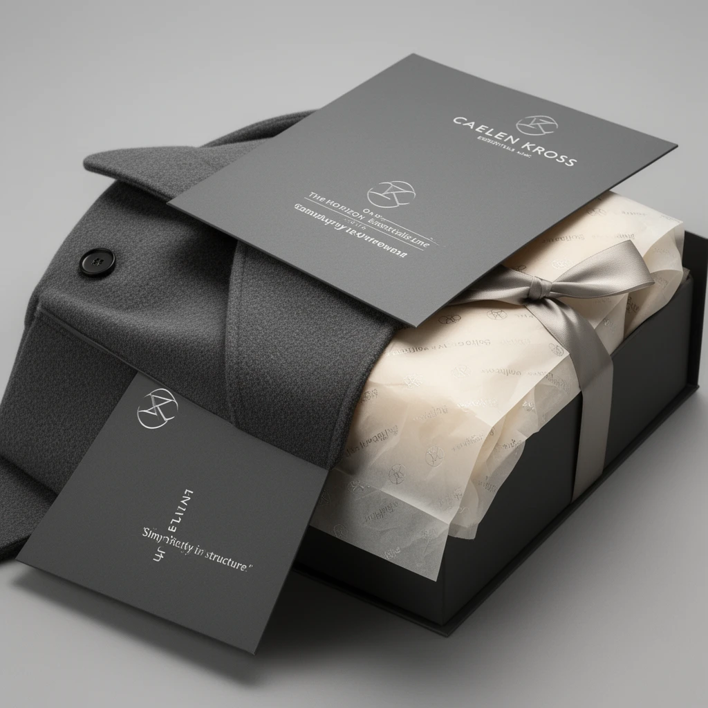 Sophisticated luxury clothing packaging ideas for Caelen Kro