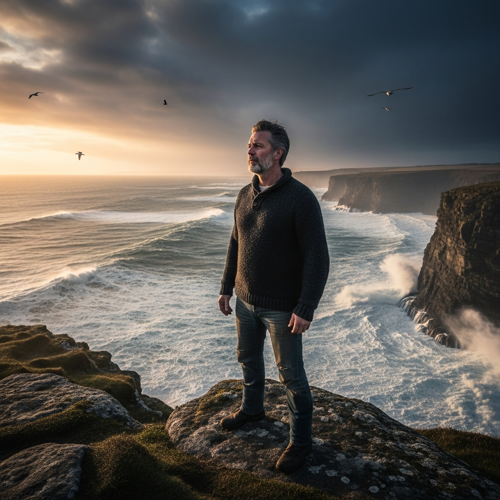 A man near sea
